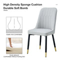 Contemporary Set of 4 Faux Leather Dining Chairs with Cushioned Backrests and Metal Legs – Ideal for Dining Rooms, Living Rooms, and Bedrooms