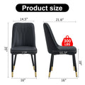 Contemporary Set of 4 Faux Leather Dining Chairs with Cushioned Backrests and Metal Legs – Ideal for Dining Rooms, Living Rooms, and Bedrooms