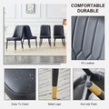 Contemporary Set of 4 Faux Leather Dining Chairs with Cushioned Backrests and Metal Legs – Ideal for Dining Rooms, Living Rooms, and Bedrooms