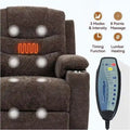 Plush Chenille Power Lift Recliner with Extended Footrest, Lift Assist, Heat & Massage Features, USB/Type C Charging, and Storage