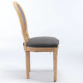 Set of 2 French Oval Back Dining Chairs - Elegant Retro Design with Solid Wood Frame