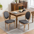 Set of 2 French Oval Back Dining Chairs - Elegant Retro Design with Solid Wood Frame