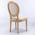 Set of 2 French Oval Back Dining Chairs - Elegant Retro Design with Solid Wood Frame