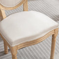Set of 2 French Oval Back Dining Chairs - Elegant Retro Design with Solid Wood Frame