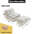 34-Inch Modern Upholstered Sofa with Ottoman - Perfect for Small Spaces