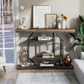 47.24-Inch Rustic Long Console Table with 4-Tier Shelves - Ideal for Entryway or Behind Couch Storage