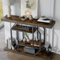 47.24-Inch Rustic Long Console Table with 4-Tier Shelves - Ideal for Entryway or Behind Couch Storage