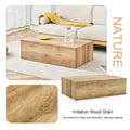 Contemporary Rectangular Coffee Table with Sturdy Base and Imitation Marble Finish for Living Room
