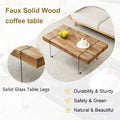 Rectangular Coffee Table with Tempered Glass Legs - Wooden Side and Center Tables for Living Room and Reception Area