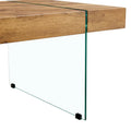 Rectangular Coffee Table with Tempered Glass Legs - Wooden Side and Center Tables for Living Room and Reception Area
