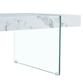 Rectangular Coffee Table with Tempered Glass Legs - Wooden Side and Center Tables for Living Room and Reception Area