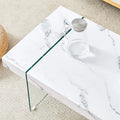 Rectangular Coffee Table with Tempered Glass Legs - Wooden Side and Center Tables for Living Room and Reception Area