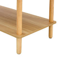 39-Inch Coffee Table with Two-Tier Design and Rubberwood Legs