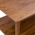 39-Inch Coffee Table with Two-Tier Design and Rubberwood Legs