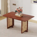 59-Inch Retro Rubberwood Table with Walnut Finish