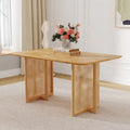 59-Inch Retro Rubberwood Table with Walnut Finish