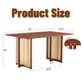 59-Inch Retro Rubberwood Table with Walnut Finish