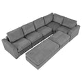 Corduroy Modular Sectional Sofa Bed with Recliner and 2 Movable Ottomans – Perfect for Living Rooms