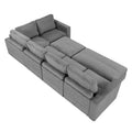 Corduroy Modular Sectional Sofa Bed with Recliner and 2 Movable Ottomans – Perfect for Living Rooms