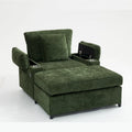 Chenille Oversized Chair Set with Ottoman and USB Charging Port