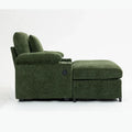 Chenille Oversized Chair Set with Ottoman and USB Charging Port