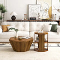 Set of 2 Octagonal Rubber Wood Coffee Tables - 31.5 Inches