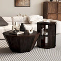 Set of 2 Octagonal Rubber Wood Coffee Tables - 31.5 Inches