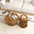 Set of 2 Octagonal Rubber Wood Coffee Tables - 31.5 Inches