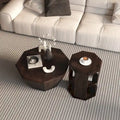 Set of 2 Octagonal Rubber Wood Coffee Tables - 31.5 Inches