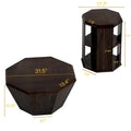 Set of 2 Octagonal Rubber Wood Coffee Tables - 31.5 Inches