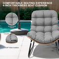 3-Piece Outdoor Cushioned Papasan Chair Set: Double Loveseat with Two Single Chairs - See Image