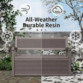 Durable All-Weather Resin Storage Bench with Lockable Hidden Compartment - Rattan-Style Design, 500 lbs Weight Capacity, 70-Gallon Storage Space