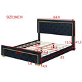 Queen Size Upholstered Platform Bed with Padded Headboard