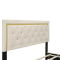 Queen Size Upholstered Platform Bed with Padded Headboard