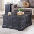 Rustic Square Wood Coffee Table for Living Room - Farmhouse Style