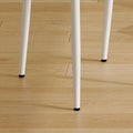 Set of 4 Modern Leather Upholstered Dining Chairs with Vertical Striped Backrest and Metal Legs