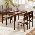 Costway 5-Piece Farmhouse Dining Table Set for 4 - Wooden Table with 4 Chairs