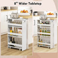 Costway 4-Tier Slim Rolling Kitchen Cart with Wheels - 8 Storage Compartments