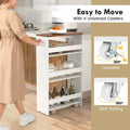 Costway 4-Tier Slim Rolling Kitchen Cart with Wheels - 8 Storage Compartments