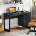 Computer Desk with Storage Cabinet and Pull-Out Drawer - Sturdy Design