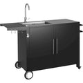 AECOJOY Stainless Steel Outdoor Kitchen Sink with Hose Hookup and Grill Prep Table Island Cabinets