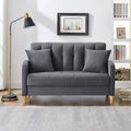 Contemporary Velvet Tufted Loveseat for Small Living Spaces - Beige Upholstered Sofa