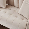 Contemporary Velvet Tufted Loveseat for Small Living Spaces - Beige Upholstered Sofa