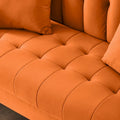 Contemporary Velvet Tufted Loveseat for Small Living Spaces - Beige Upholstered Sofa