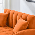 Contemporary Velvet Tufted Loveseat for Small Living Spaces - Beige Upholstered Sofa