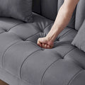 Contemporary Velvet Tufted Loveseat for Small Living Spaces - Beige Upholstered Sofa
