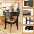 Costway Round 2-Tier Side Table - Versatile Nightstand for Bedroom and Living Room
