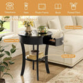 Costway Round 2-Tier Side Table - Versatile Nightstand for Bedroom and Living Room