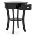 Costway Round 2-Tier Side Table - Versatile Nightstand for Bedroom and Living Room