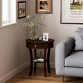 Costway Round 2-Tier Side Table - Versatile Nightstand for Bedroom and Living Room